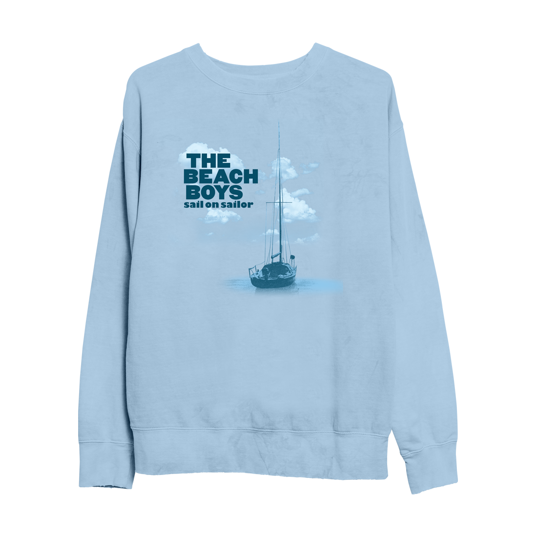 Sail On Sailor Boat Blue Crewneck Sweater - The Beach Boys Official Store